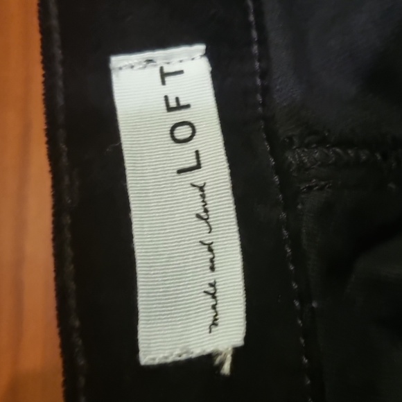LOFT High Rise Skinny Velvet Pant Black Size 10/30R - Picture 12 of 15